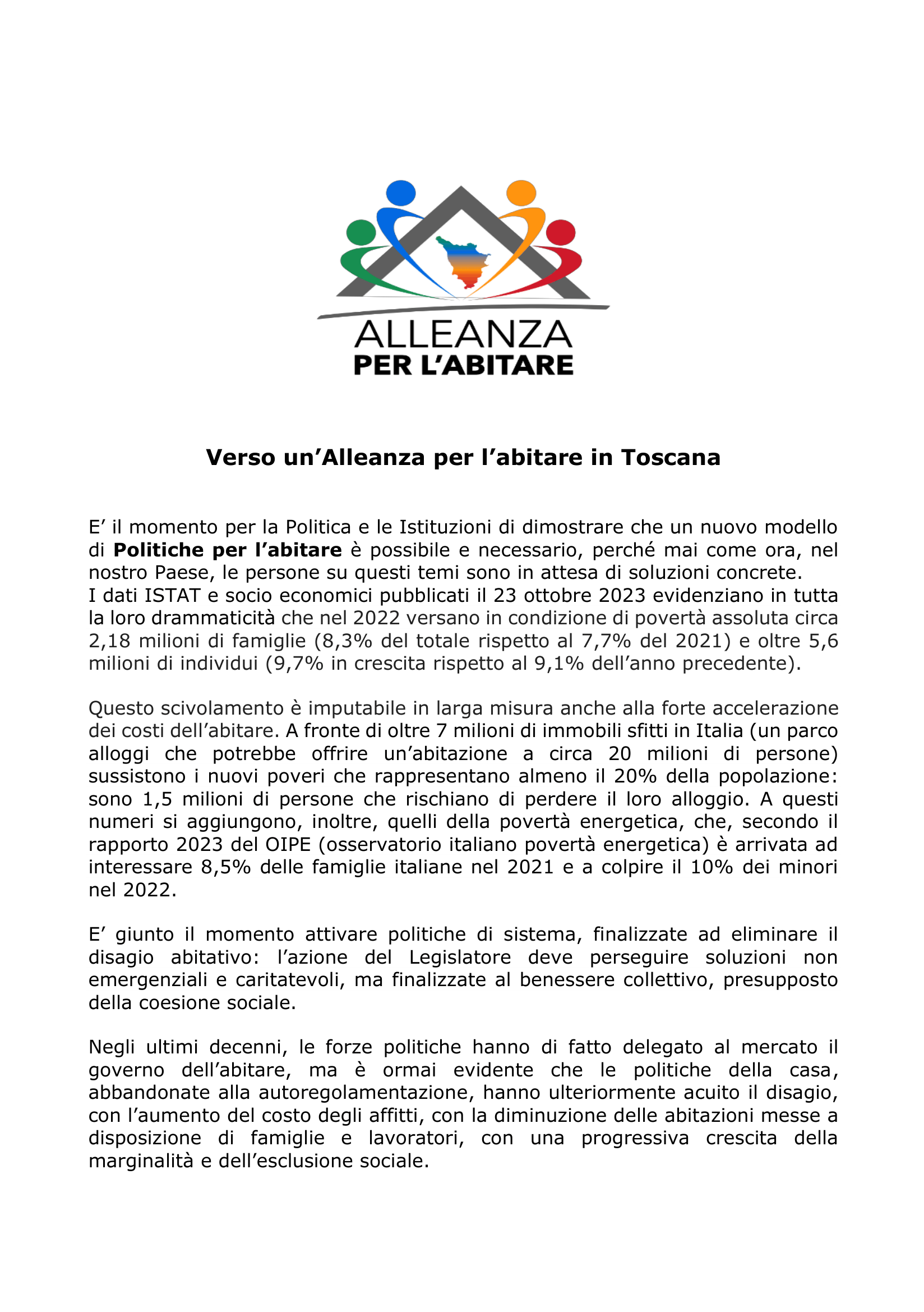 Verso un’Alleanza per l’abitare in Toscana